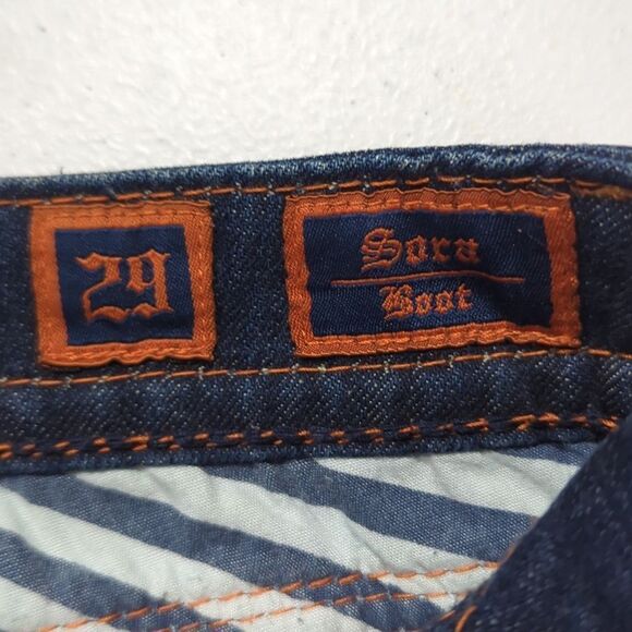 Rock Revival Jeans Womens 29 Blue Sora Bootcut Dark Wash Lowrise 33" Inseam - Picture 9 of 13